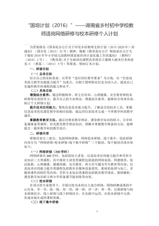 国培个人计划