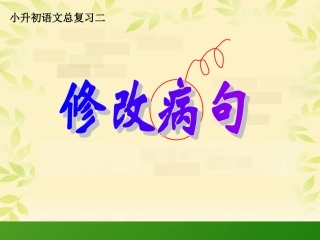 小学六年级复习专项修改病句课件