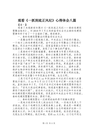 观看《一抓到底正风纪》心得体会八篇