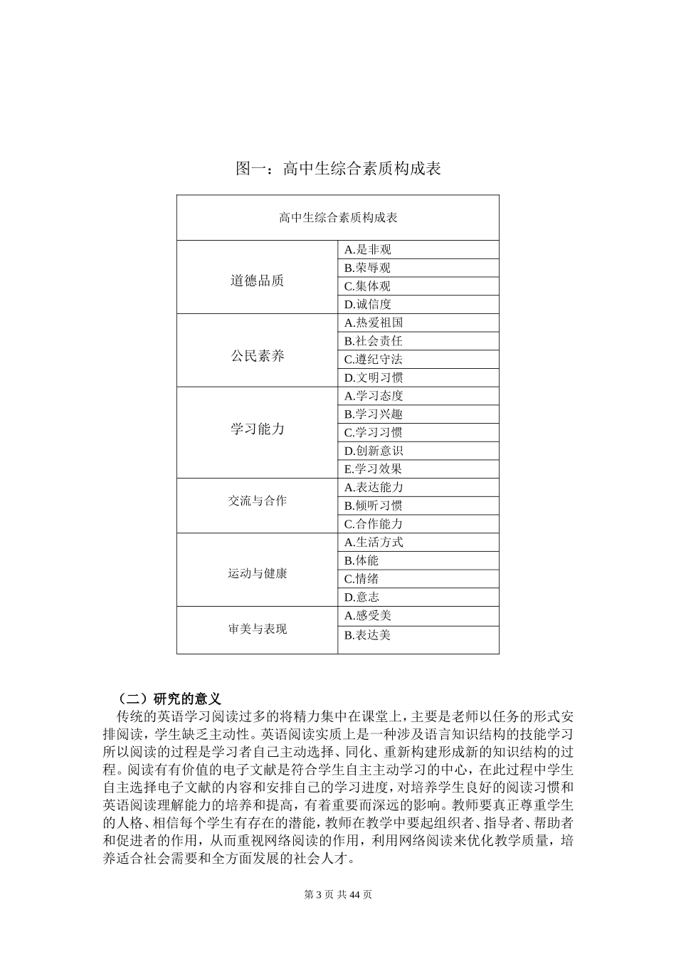 研究报告《通过阅读有价值的电子文献提高高中生英语学科综合素质》_第3页