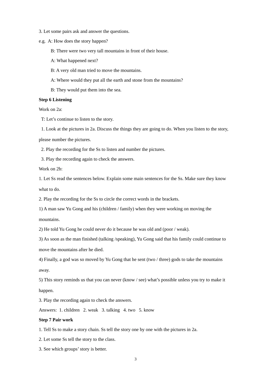 2014春人教版初中英语8年级下册Unit6Anoldmantriedtomovethemountains单元教案_第3页