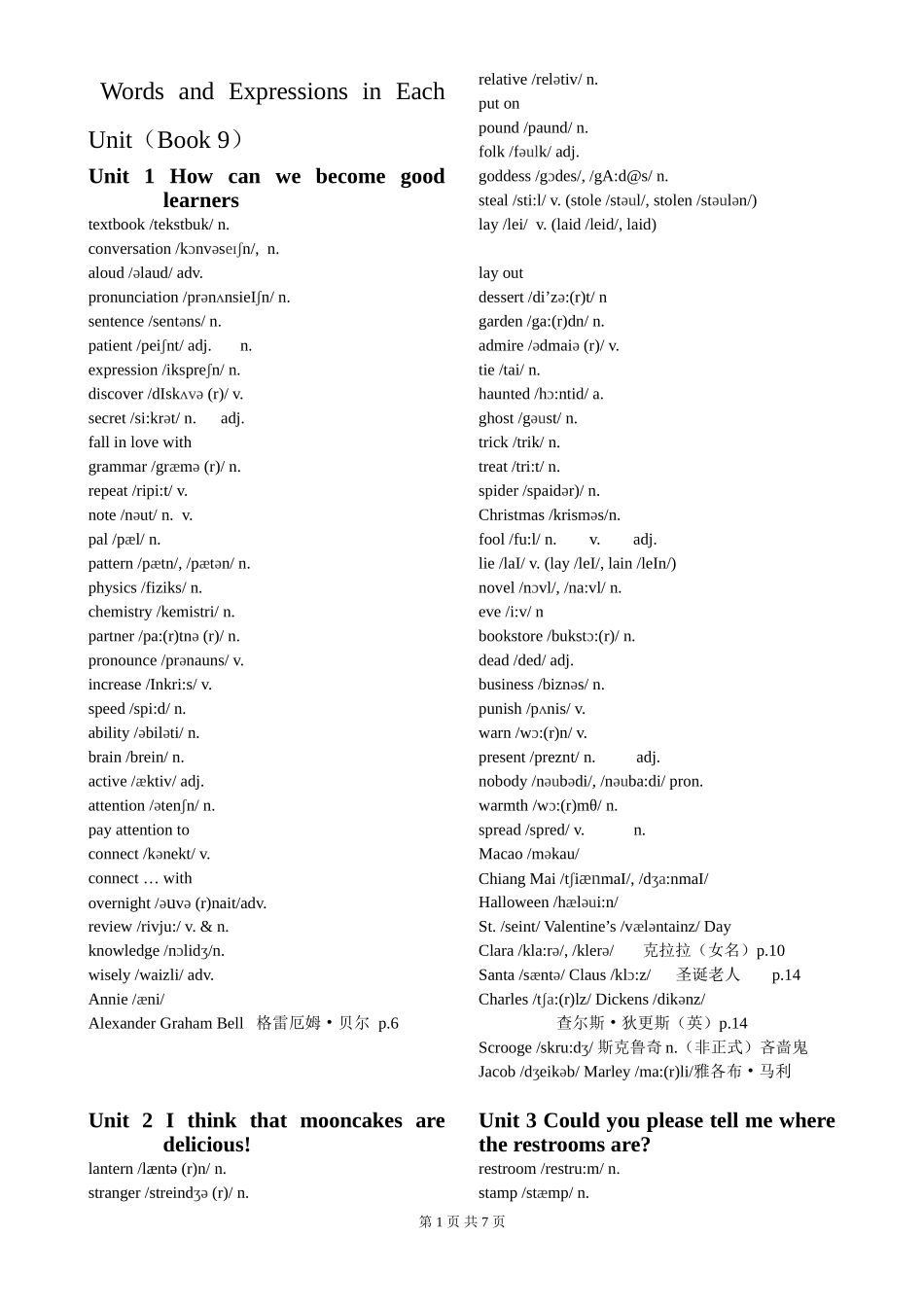 2014年九年级英语全册单词表人教版新目标(英译汉)_第1页