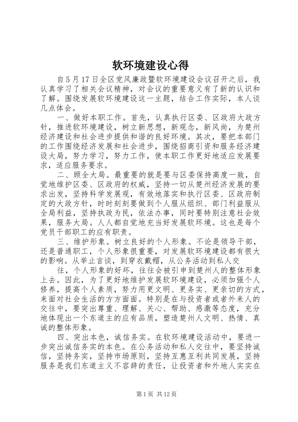 软环境建设心得_第1页