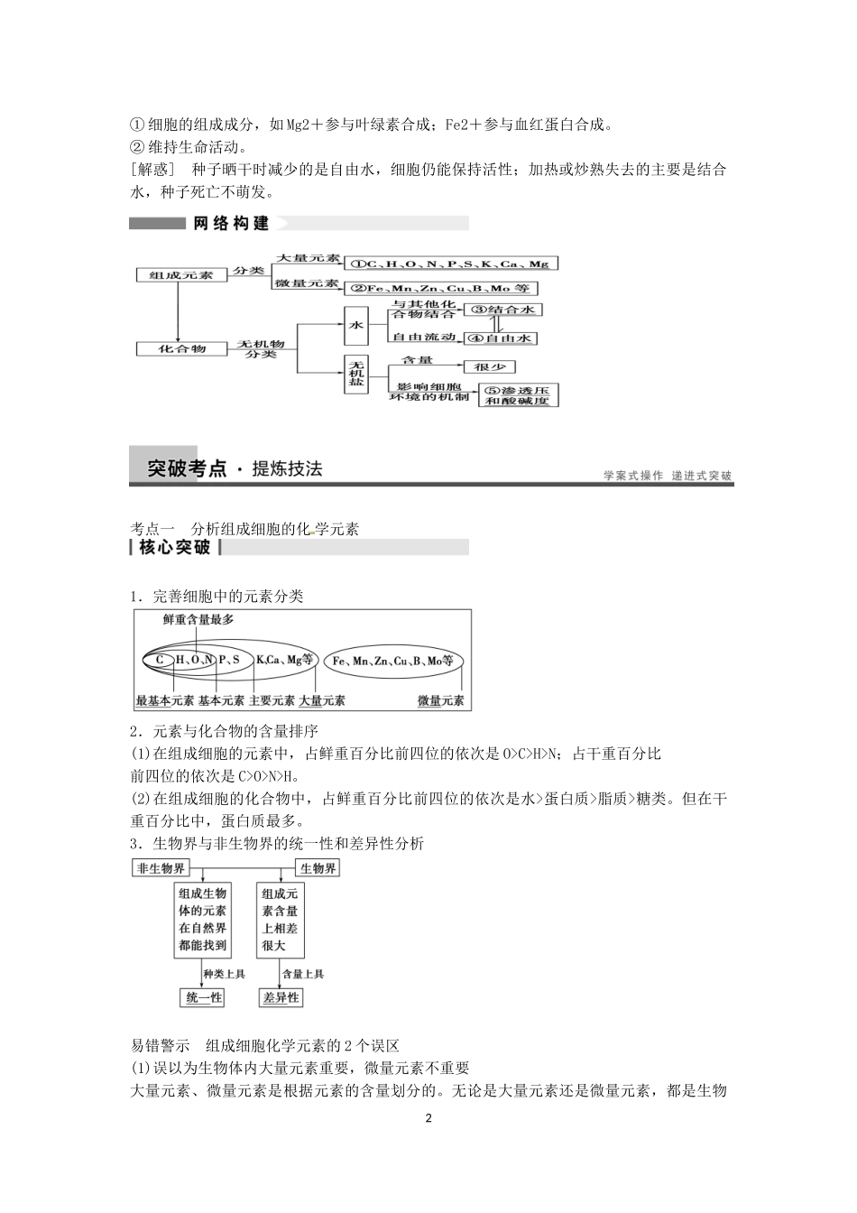 第2讲细胞中的元素和化合物_第2页