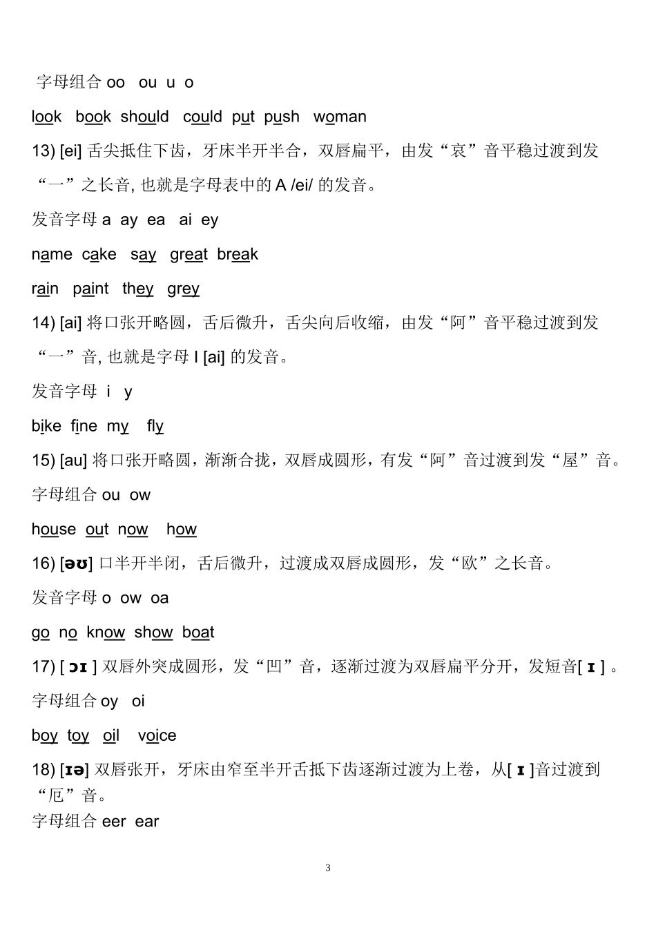 英语48个国际音标表_第3页