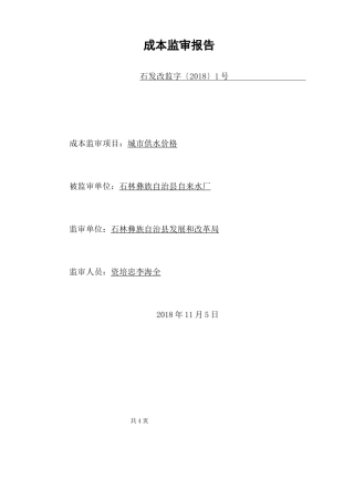 成本监审报告