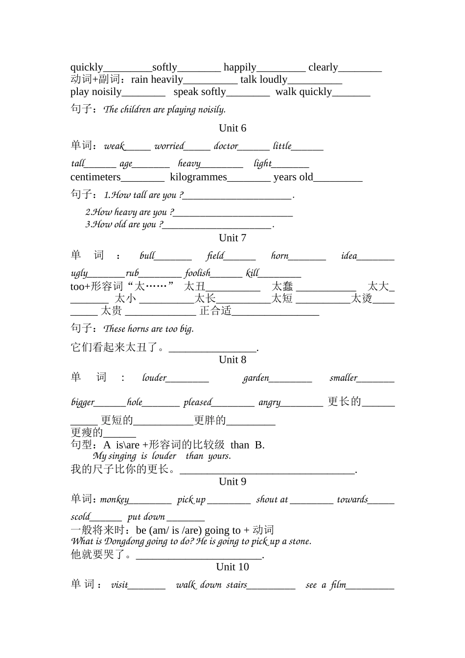 六年级英语复习提纲_第2页