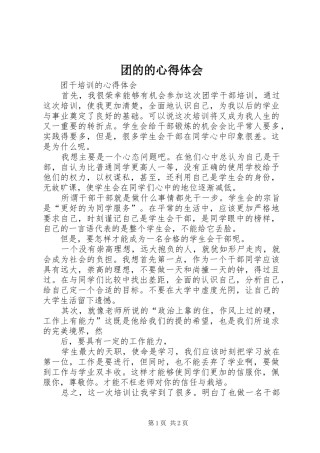 团的的心得体会