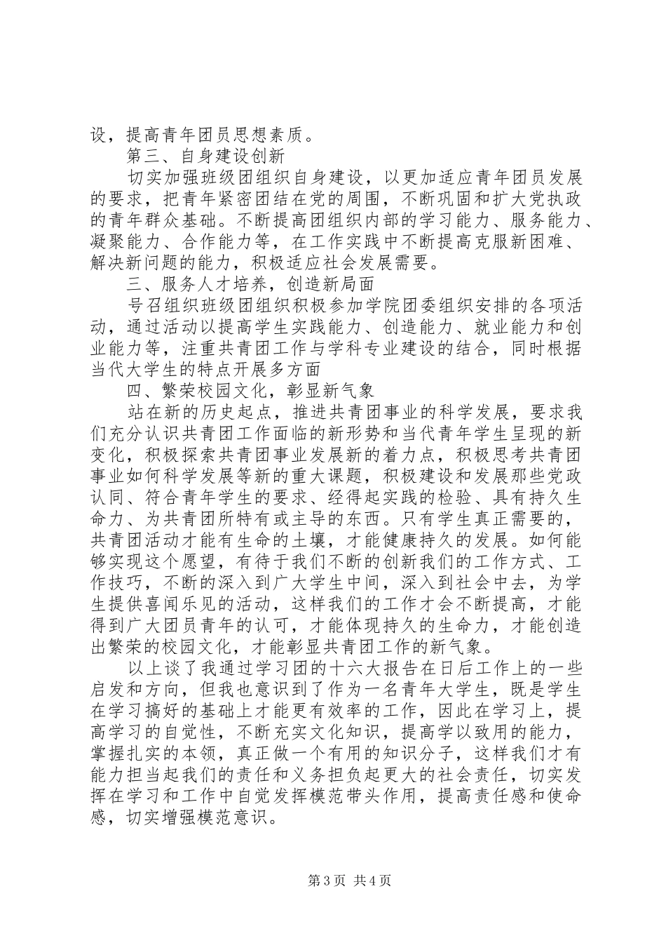 团的十六大报告心得体会_第3页