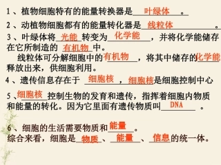 人教版生物七年级上册第二单元第二章第一节细胞通过分裂产生新细胞