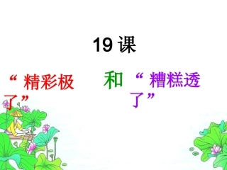 精彩极了和糟糕透了PPT