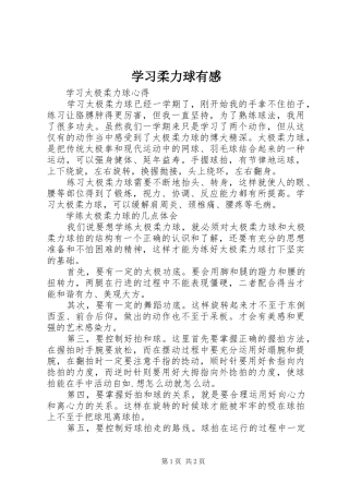 学习柔力球有感