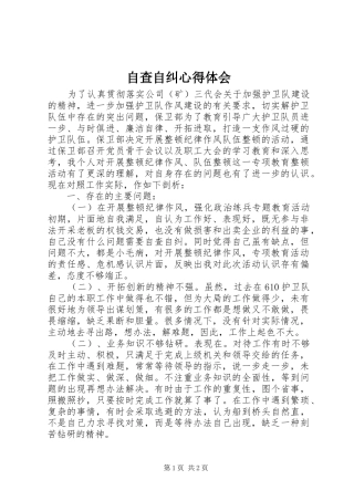 自查自纠心得体会