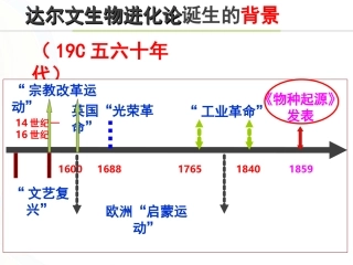 达尔文生物进化论创立的原因和条件-微课