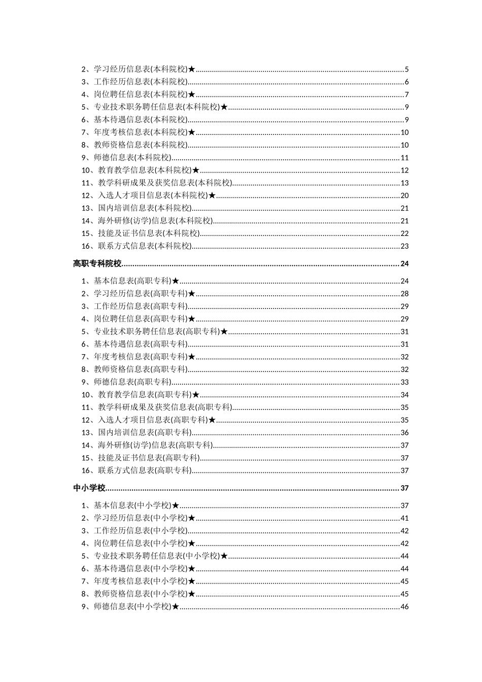中小学教师基础信息指标及指标字典_第2页