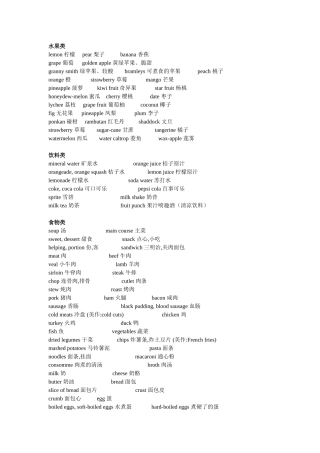 初一英语关于食物的名词 (2)