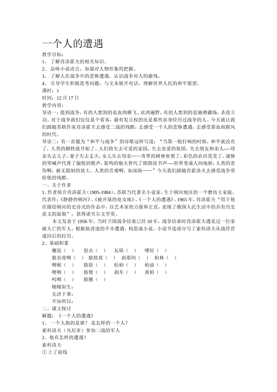 一个人的遭遇师_第1页