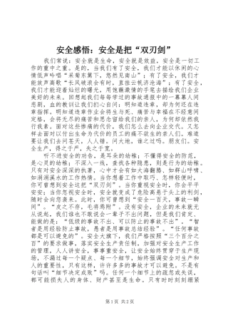 安全感悟：安全是把“双刃剑”