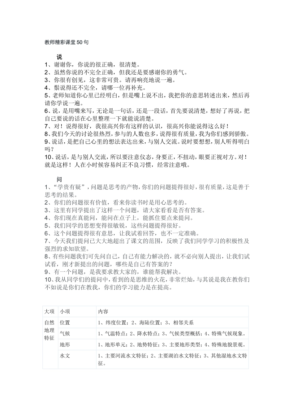 教师精彩课堂50句_第1页