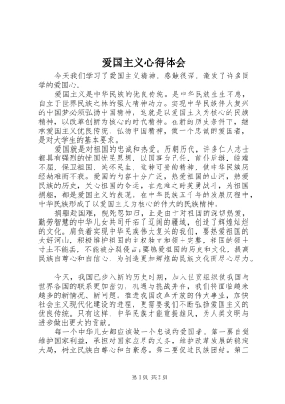 爱国主义心得体会