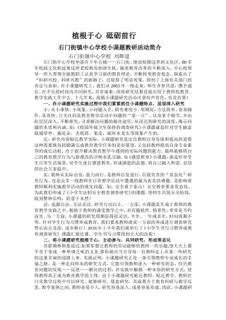 小课题活动简介