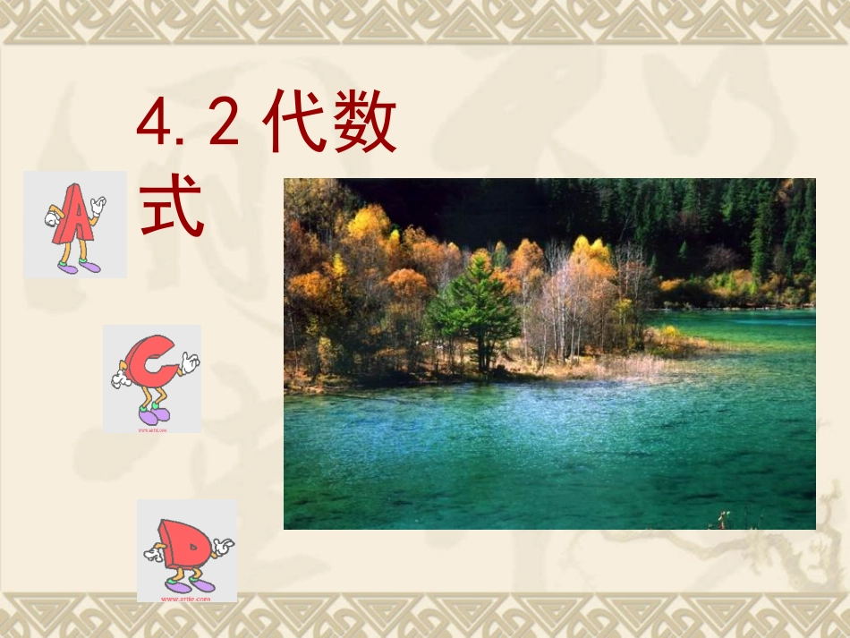 浙江省宁波市宁海县长街镇初级中学浙教版七年级上册数学课件：4-2代数式（共20张PPT）_第1页