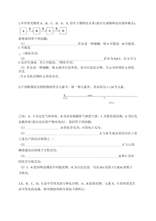 必修1——元素化合物推断训练