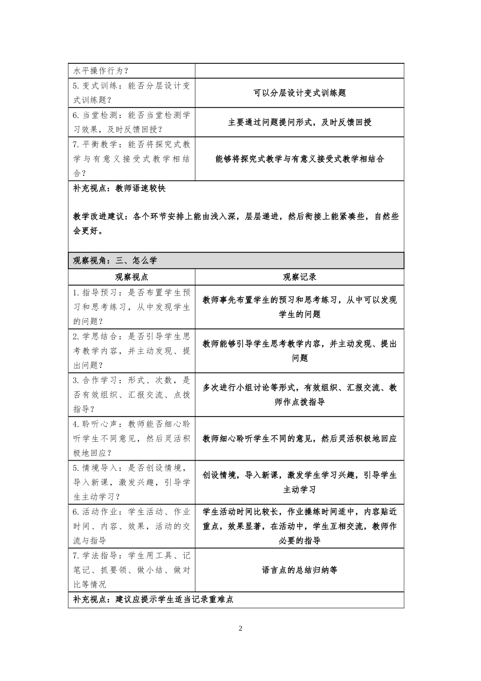 生物课堂观察记录_第2页