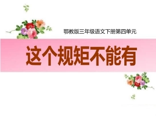 这个规矩不能有