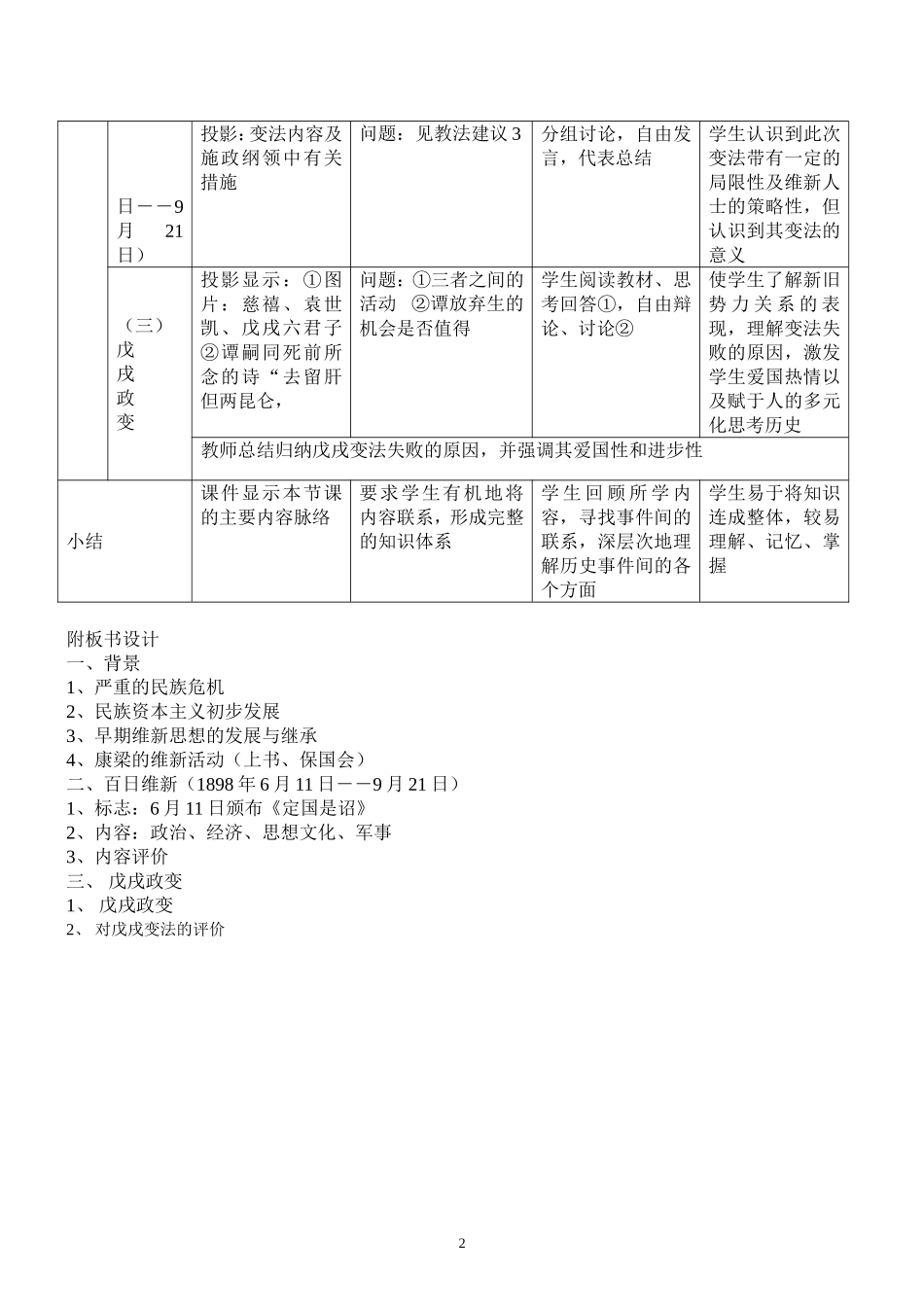 戊戌变法教学设计_第2页