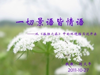从《孤独之旅》中的环境描写说开去