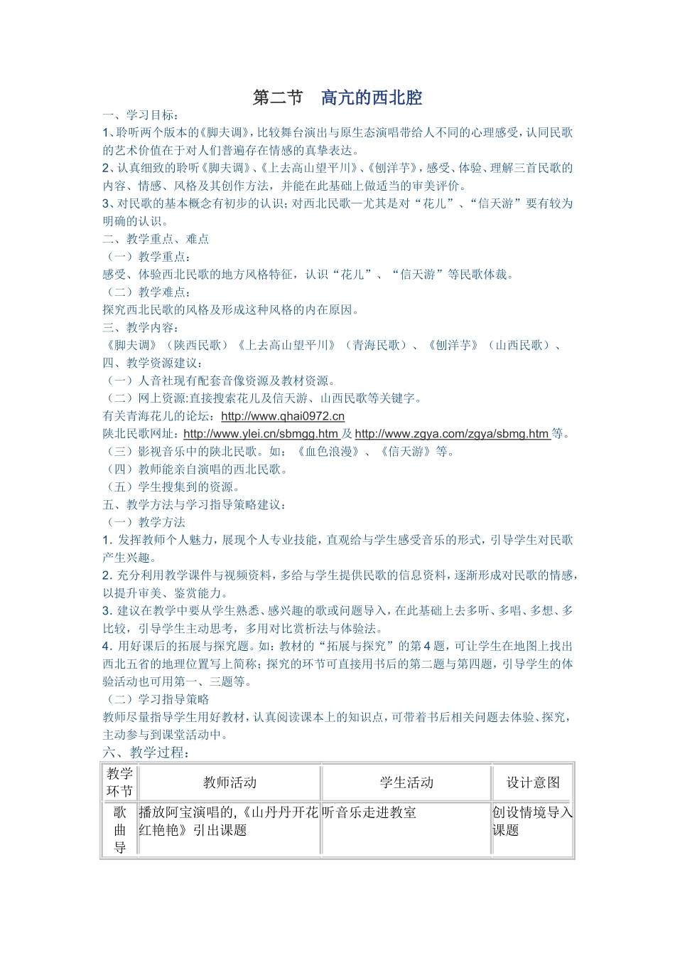 高中音乐鉴赏——高亢的民族风_第1页
