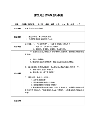 科学《为什么会打喷嚏》