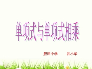 单项式与单项式相乘