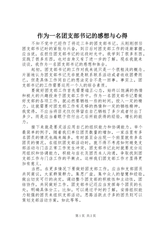 作为一名团支部书记的感想与心得