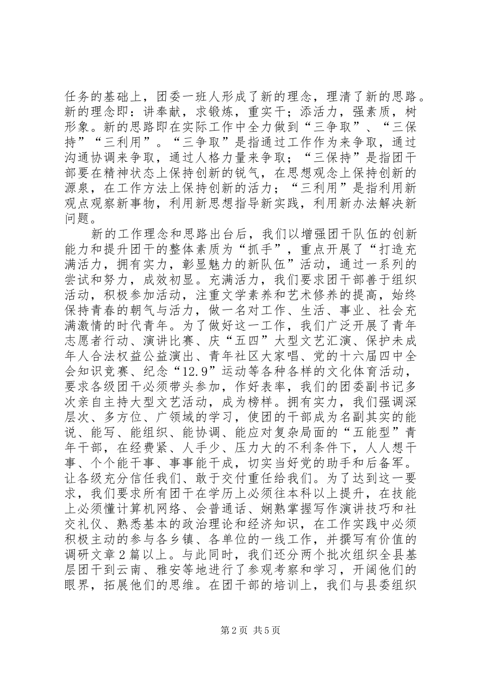 在团市委全委会议上的经验交流材料学习心得_第2页