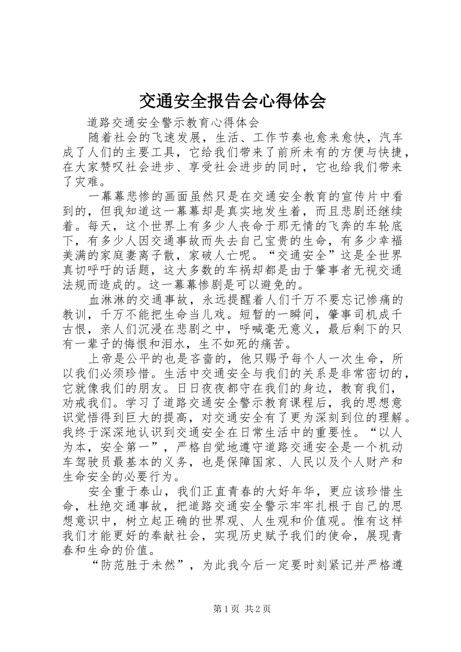 交通安全报告会心得体会_第1页