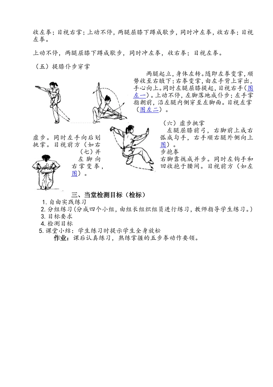 武术五步拳教案2_第2页