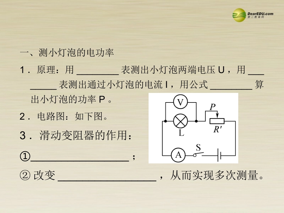 第十八章：3、测量小灯泡的电功率_第3页