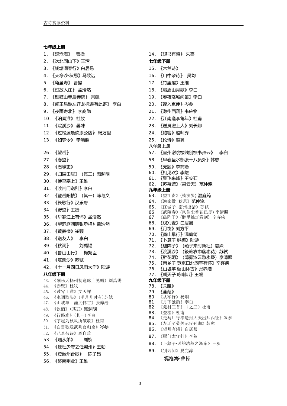 初中生中考必备-语文古诗文7-9年级_第3页