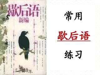 常用歇后语练习
