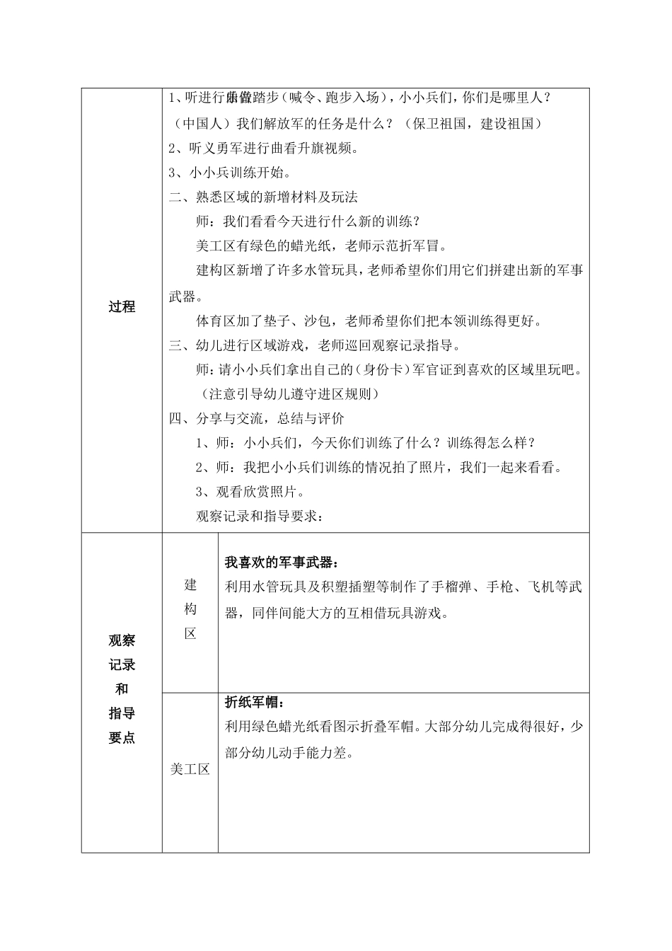 小班主题区域游戏《我是小小兵》活动方案_第3页