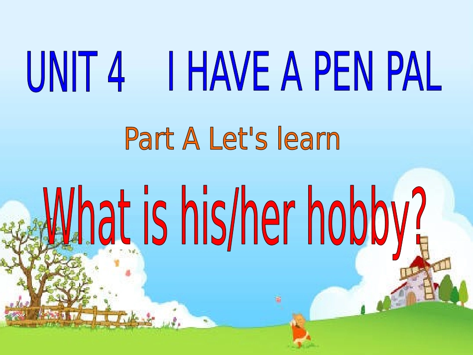 六年级上册Unit4_I_have_a_penpal_A_Let's_learn_第1页