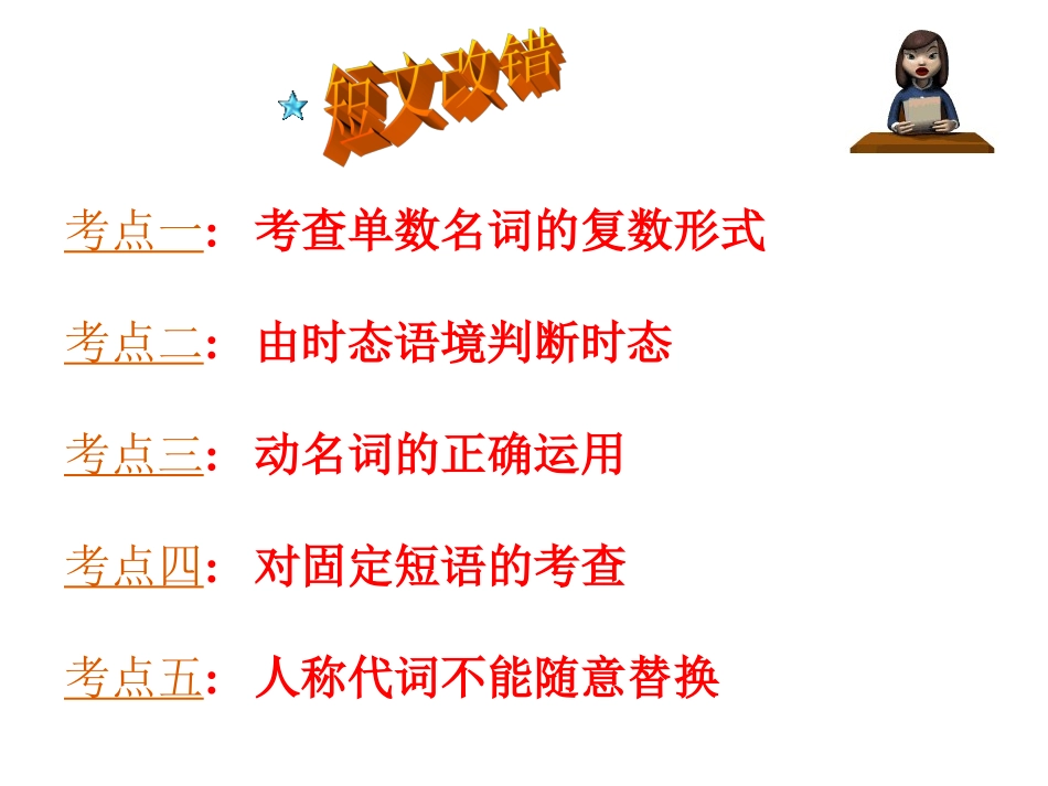 短文改错归类及练习PPT课件_第1页
