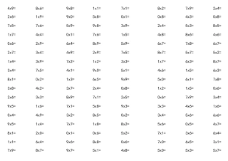 乘法口算练习题