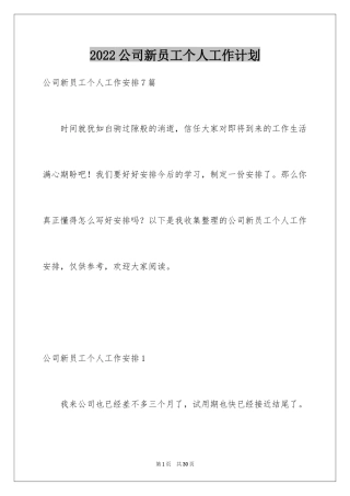 2024公司新员工个人工作计划_2