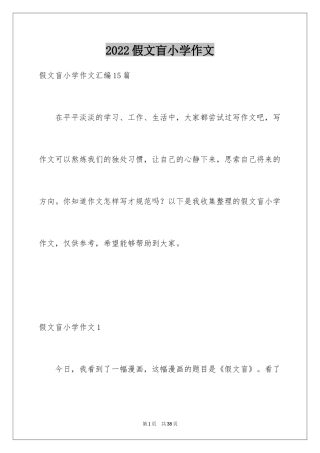 2024假文盲小学作文_9