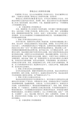 禁毒会议上的领导讲话稿
