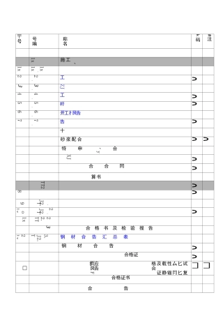 001项目工程资料清单目录