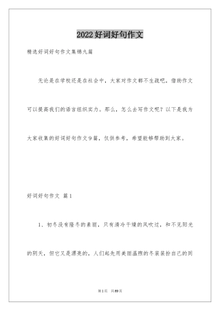 2024好词好句作文_337